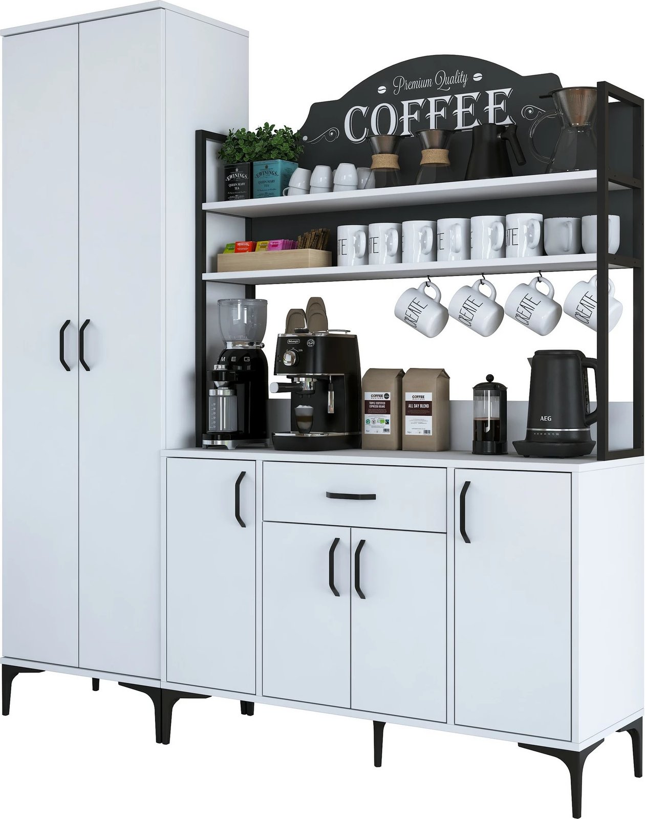 Dollap multifunksional, ngjyrë e bardhë, Skye Decor, JE148 - 3080