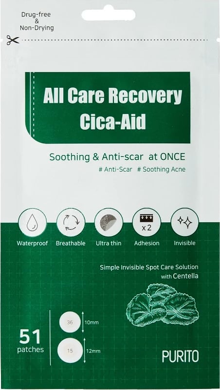 Pllastra për akne për femra PURITO All Care Recovery Cica-Aid, 51 copë