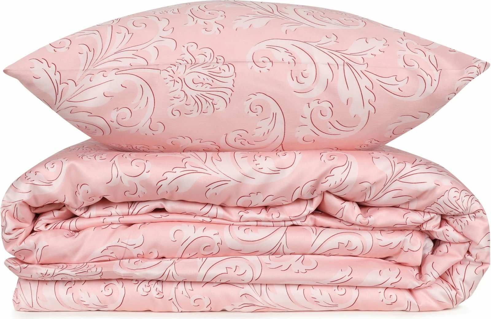 Set mbulesë jorgani njëpersonëshe satin, ngjyrë pluhur, L'essentiel, Verano