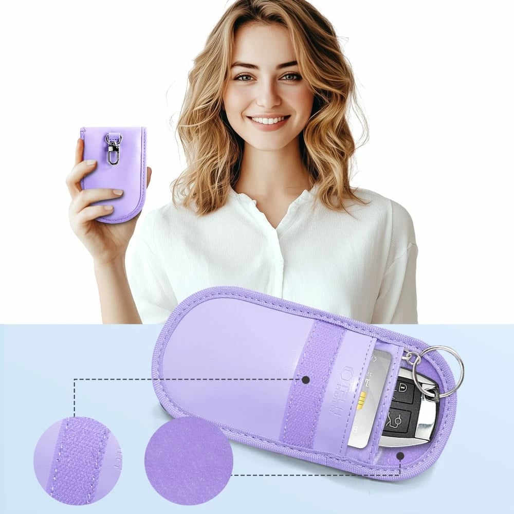 Mbështjellës çelësi makine Tech-Protect KLR100, bllokim RFID, vjollcë