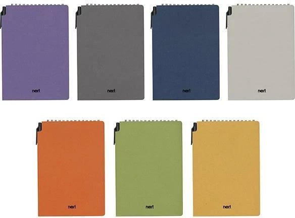 Bllok shënimesh spiral NEXT me laps, 14x21cm, 80 fletë, Ngjyra të ndryshme