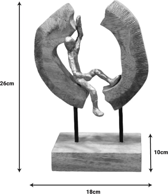 Dekor tavoline Vualo Inart dru mango-alumin 18x10x26cm Dekor tavoline Vualo Inart dru mango-alumin 18x10x26cm