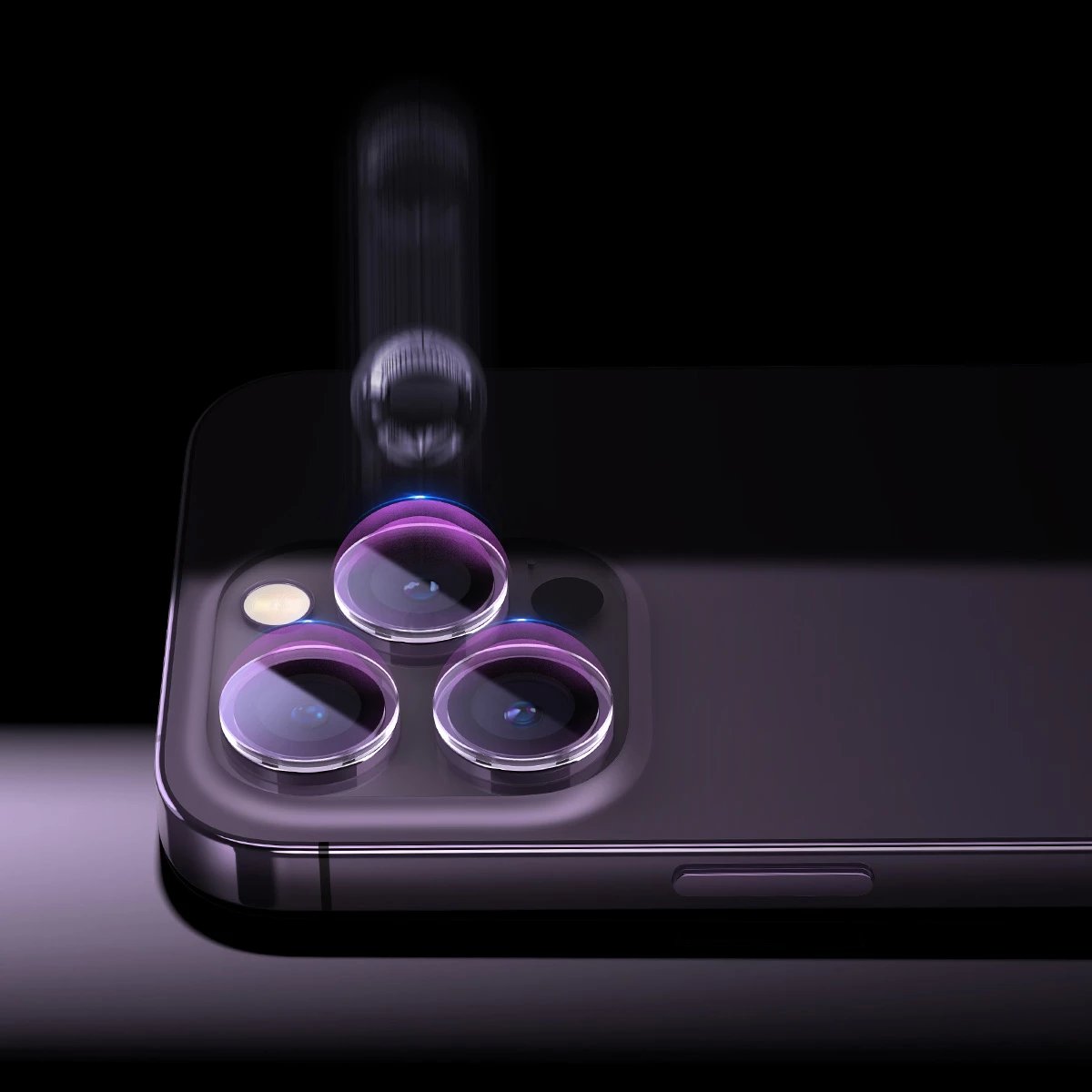 Xham i temperuar për kamerë Baseus, për iPhone 14 Pro / 14 Pro Max, transparent, me set montimi