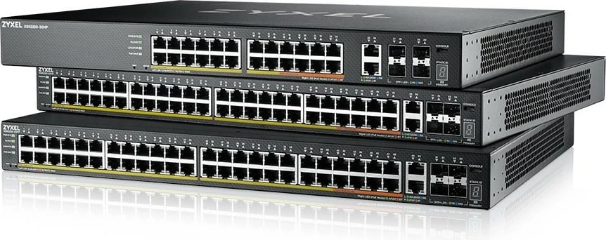 Switch Zyxel XGS2220-30HP, Managed, L3, Gigabit Ethernet (10/100/1000), PoE, Rack mounting