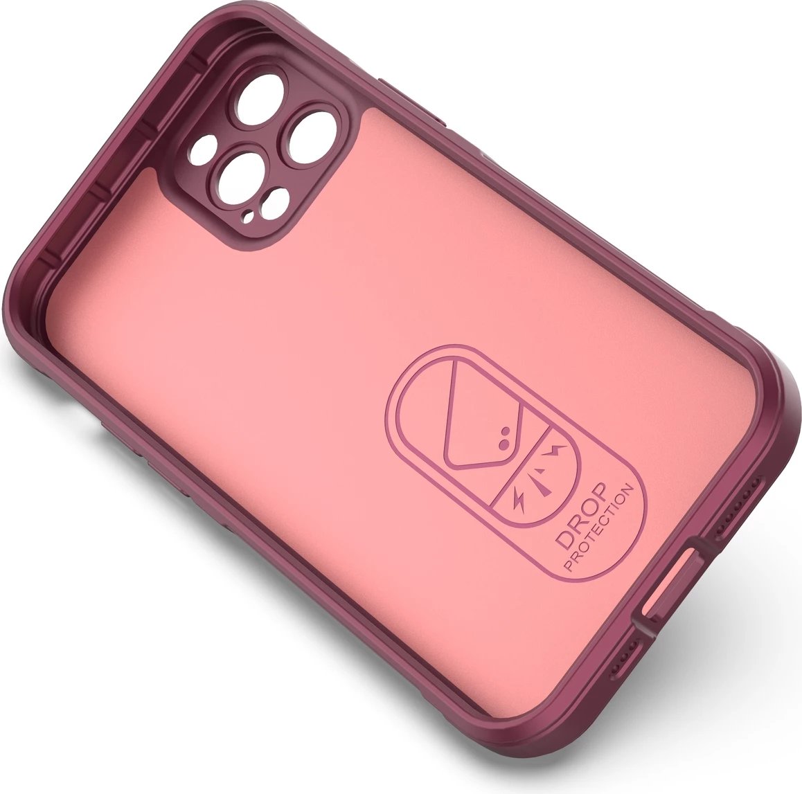 Mbështjellës Hurtel Magic Shield Case për iPhone 12 Pro, fleksibil, i blinduar, i kuq