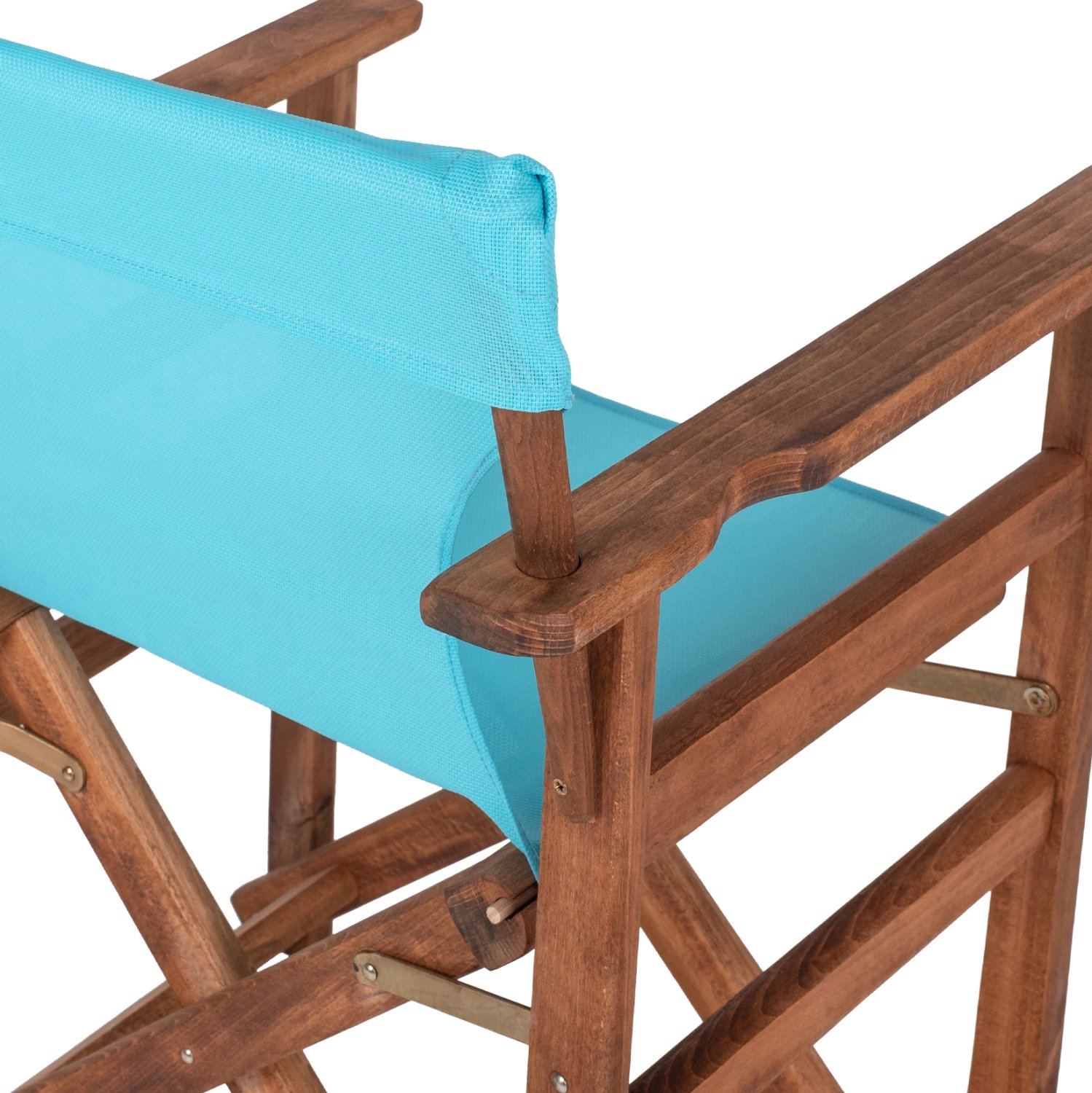 Karrige regjisori LIMNOS FH10368.08, ngjyrë arre dhe tekstilene qiellor, 57x54x88.5 cm