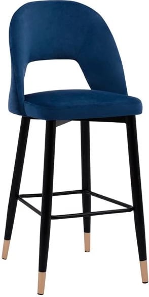 Karrige për bar Harper FH8526.08, kadife blu, kornizë metalike, 50x51x111 cm, set prej 2 copë Karrige për bar Harper FH8526.08, kadife blu, kornizë metalike, 50x51x111 cm, set prej 2 copë