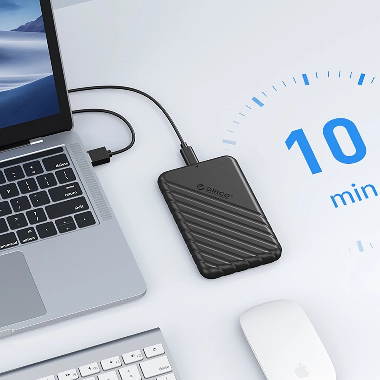 Kasë Orico 25PW1C-C3 për HDD/SSD 2.5", USB-C 3.1, 5Gb/s, e zezë