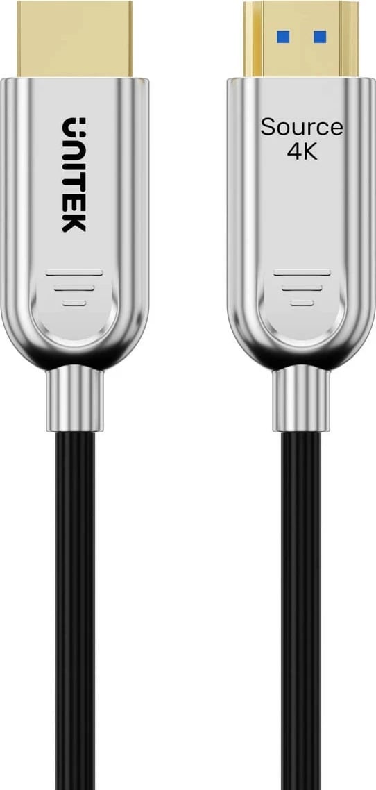 Kabllo HDMI optike Unitek 2.0, 15m, 4K 60Hz, argjend-e zezë