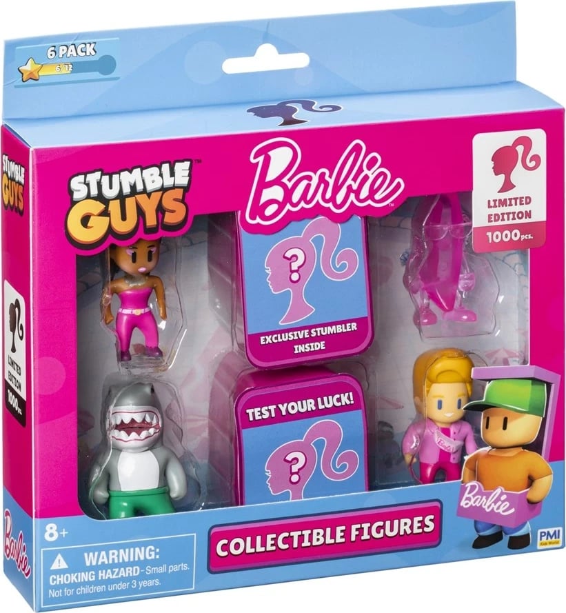 Set figurina koleksionuese Bandai Stumble Guys x Barbie SGB2060B, 6 copë, Limited Edition