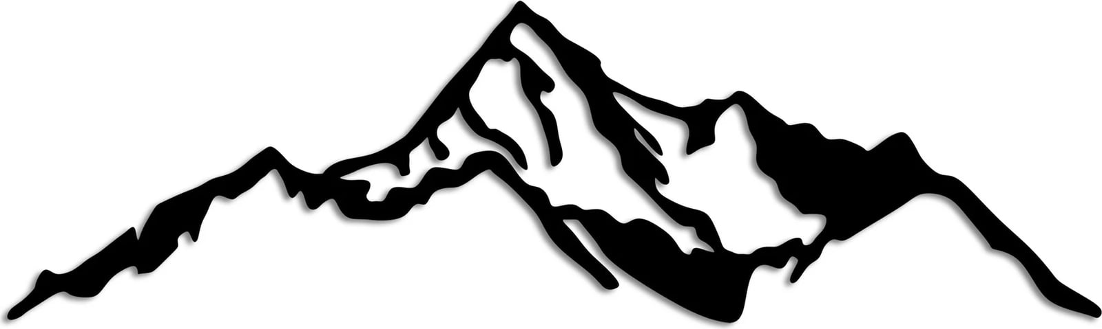 Aksesor dekorativ për mur, metalik, mal, Wallity - 9, ngjyrë e zezë, 67x20cm