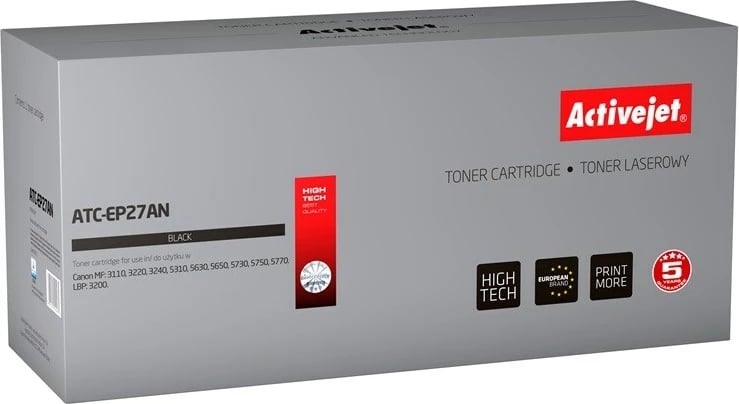 Toner zëvendësues Activejet ATC-EP27AN për printer Canon, i zi