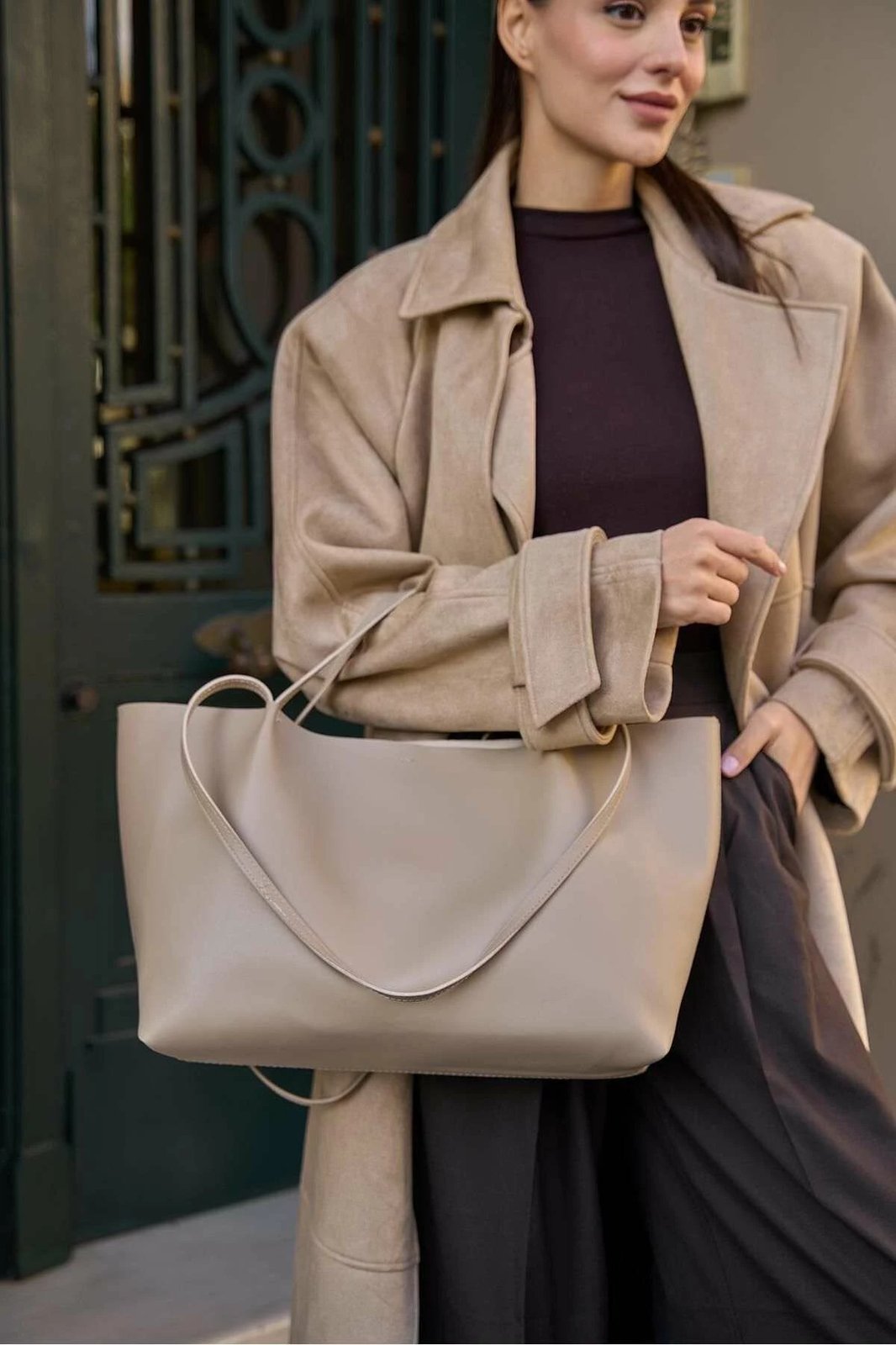 Çantë krahu Zoozie Bags, MK1020024SV10-049, ngjyrë mink