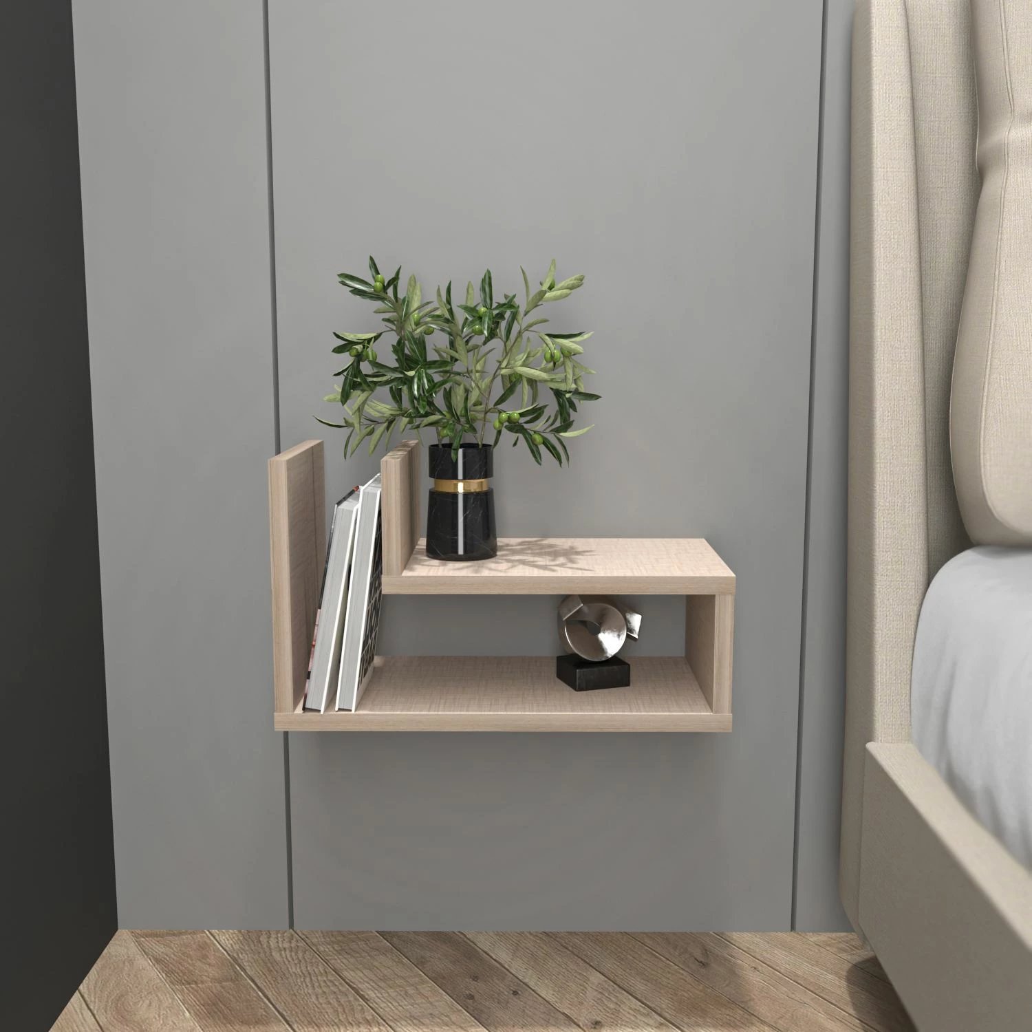 Komodinë nate, Skye Decor, Lara, bezhë