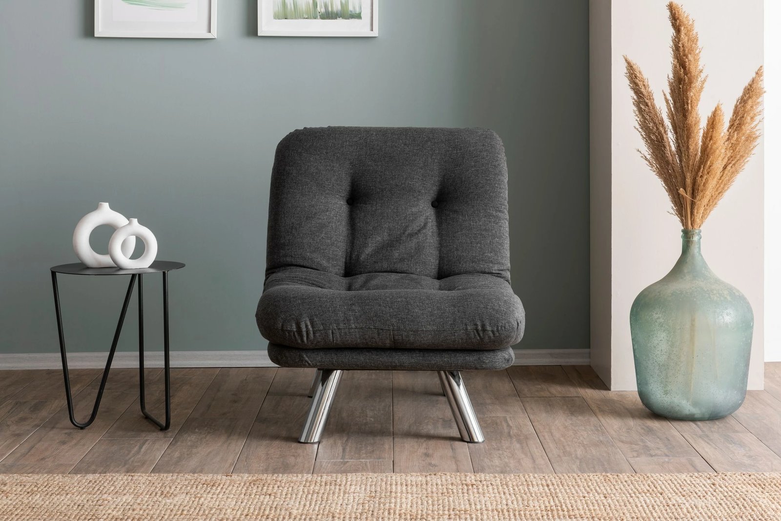 Krevat-karrige një vendi, Atelier del Sofa, Misa Small Solo, ngjyrë gri e errët