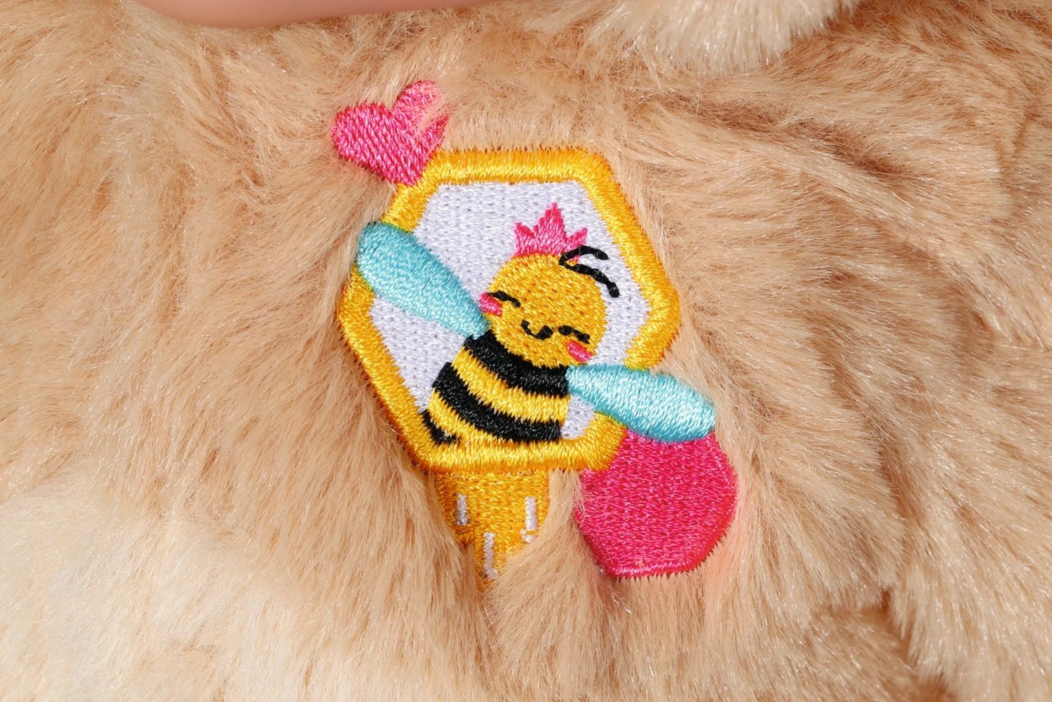 kostum pizhamë arushi me kapuç për kukull 43 cm, Baby Born (Zapf), 836088-116724, bezhë, me varëse