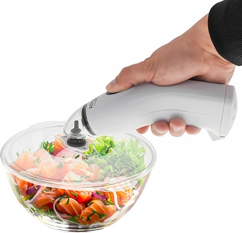 Set pompë vakumi ushqimi, Adler AD 4514, automatike, AC/6xAA, 8 L/min, 10 qese + 3 kapakë + tapë shishe, e bardhë