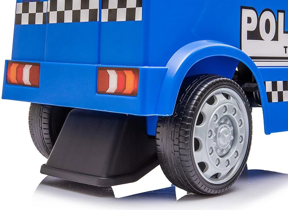 ride-on kamion policie për fëmijë, Milly Mally Mercedes Antos, drita e tinguj, 12–36 muaj, blu