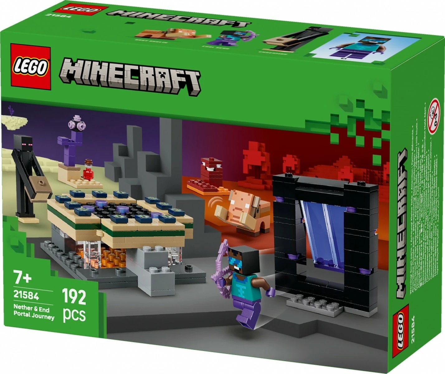 Set ndërtimi, LEGO Minecraft, 21584 Journey Through the Nether and End Portal, 192 copa, 7+