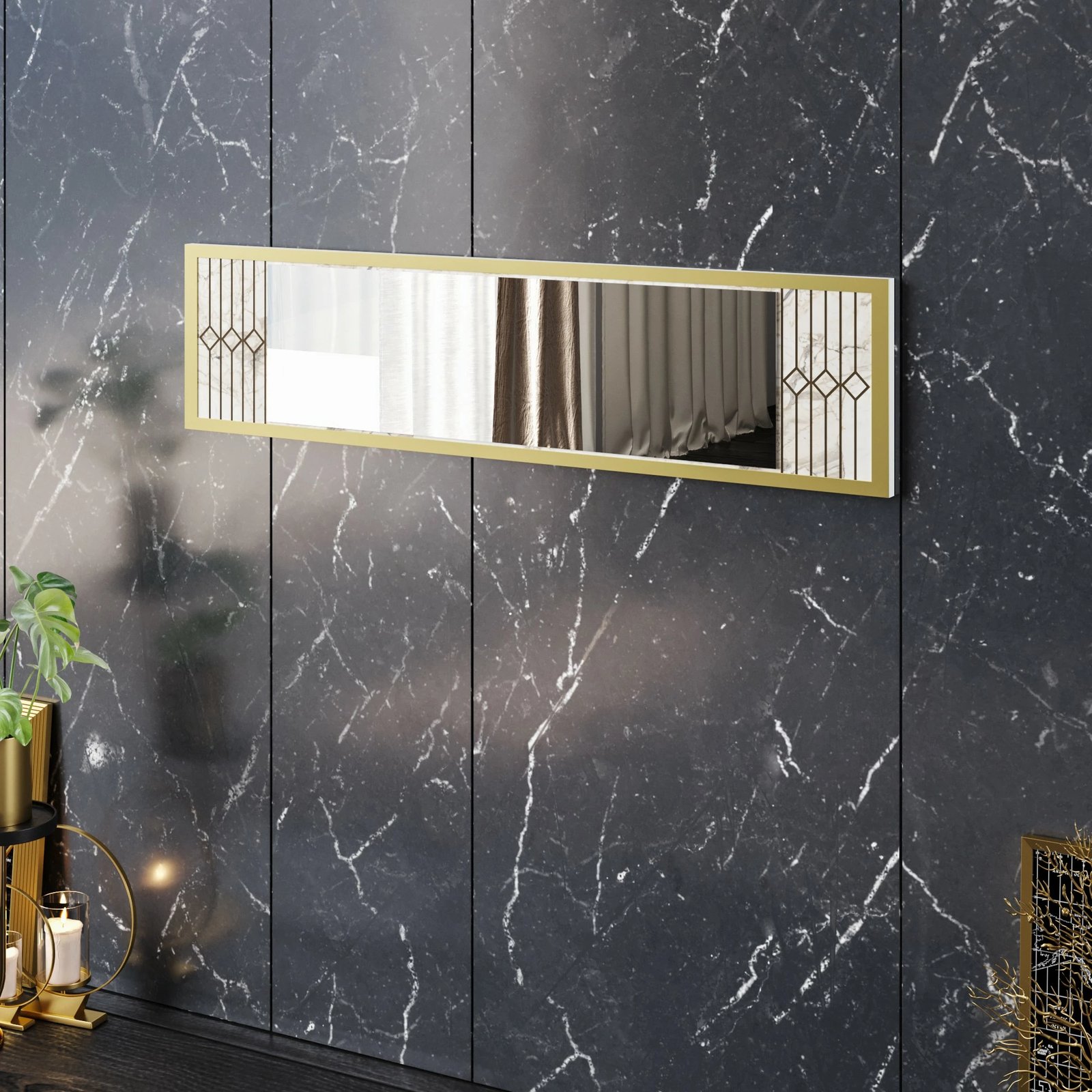 Pasqyrë dekorative Hanah Home, Frida Console, e bardhë