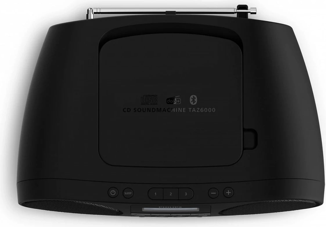 Boombox radio CD, Philips, TAZ6000/10, DAB+/FM, Bluetooth 5.4, USB/AUX, CD/MP3, 4 W, i lëvizshëm, e zezë