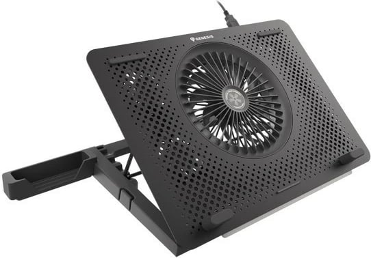 Qëndrim ftohës për laptop Natec Genesis Oxid 450 RGB, 15.6", 5 ventilatorë, USB HUB, i zi