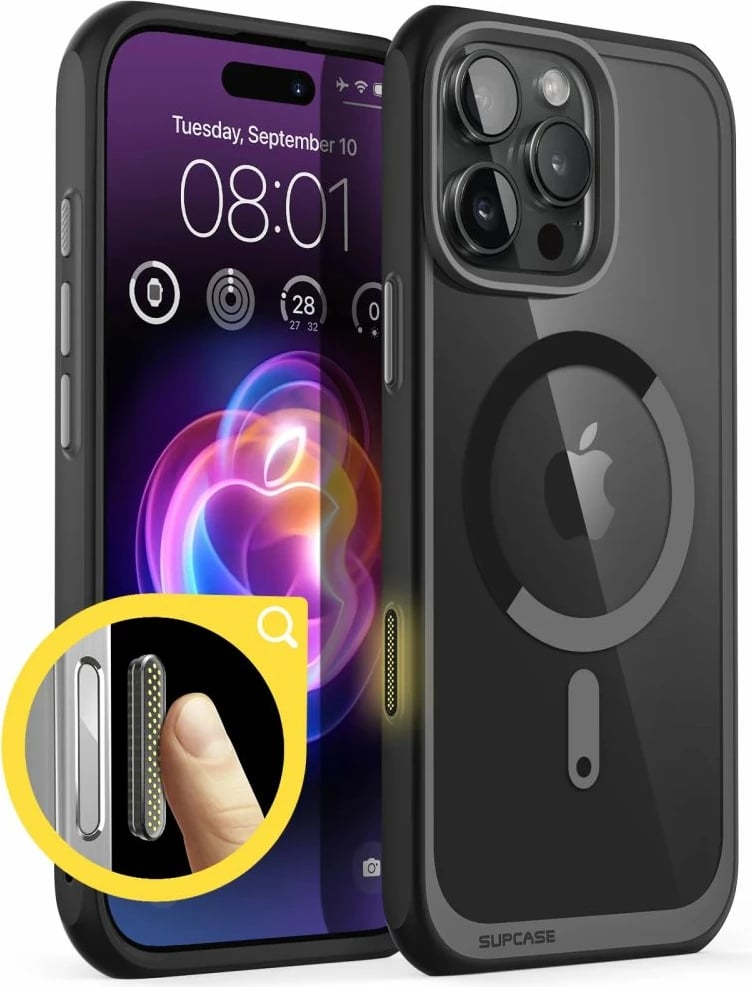 Mbështjellës Supcase UB Mag për iPhone 16 Pro Max, MagSafe, Zi
