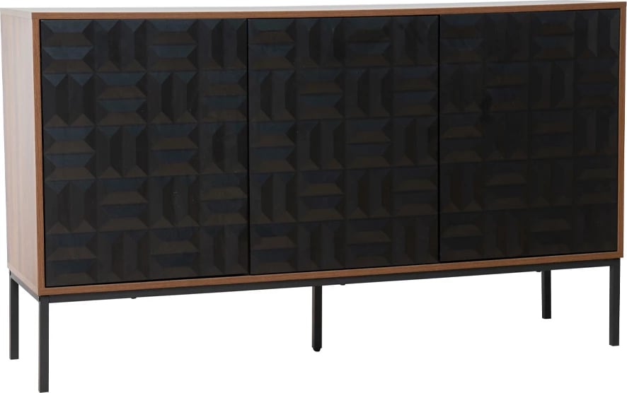 Bufe anësor Zuma, ngjyrë arre e zezë, 148x40x85.5