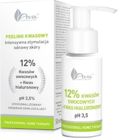 Peeling acidik për femra Ava Laboratorium Professional Home Therapy Fruit Acids 12% + Hyaluronic Acid, 50ml