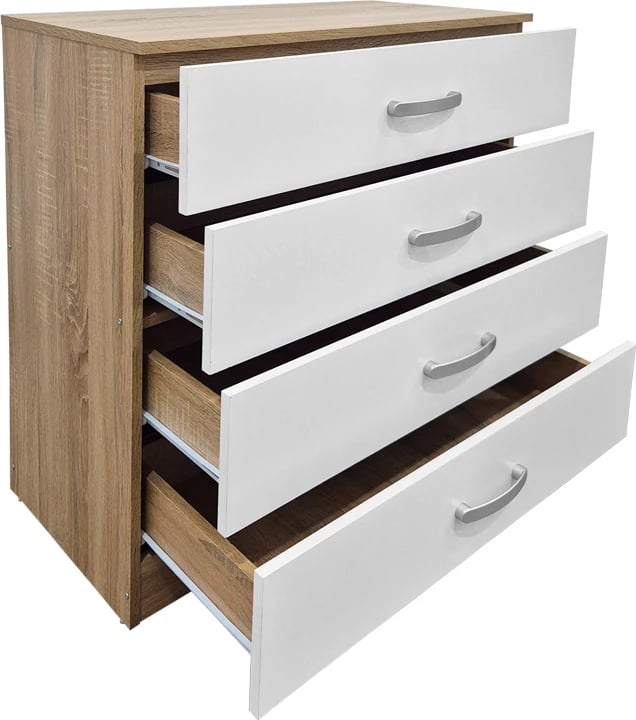 Komodë Athosa, ngjyrë sonoma-e bardhë, 80x40x79cm