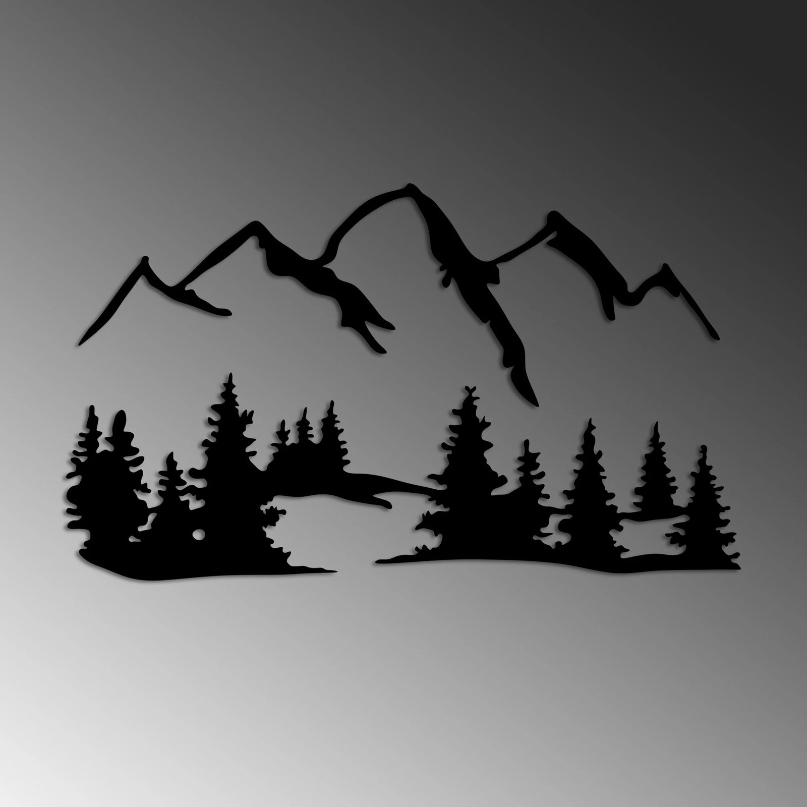 Aksesor dekorativ metalik për mur, natyrë dhe mal, Wallity