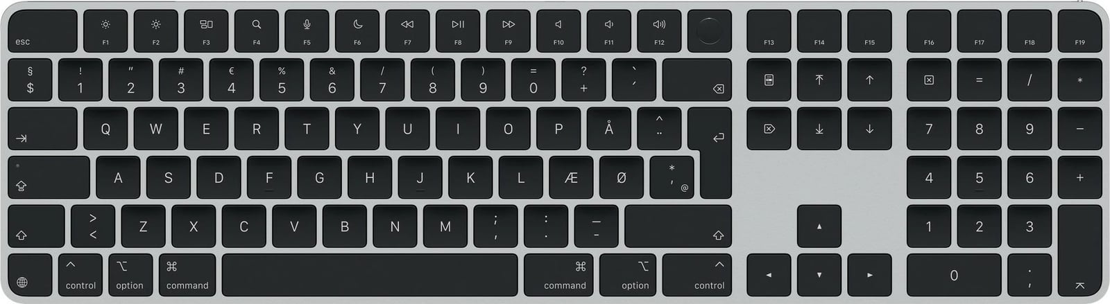 Tastierë Apple Magic, USB + Bluetooth, Touch ID, QWERTY, e zezë