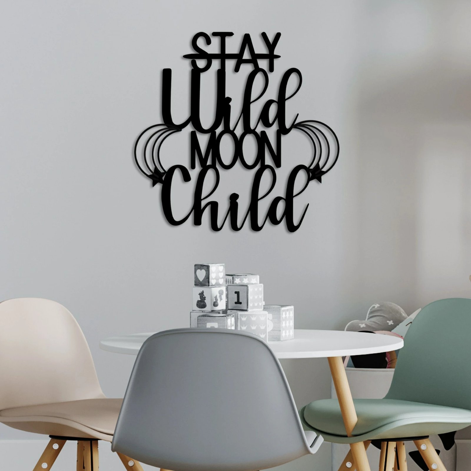 Aksesor dekorativ metalik për mur, Wallity, Stay Child