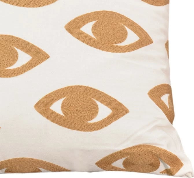 Jastëk Eyes Inart, ngjyrë natyrale-bardhë, 60x60x2.5cm