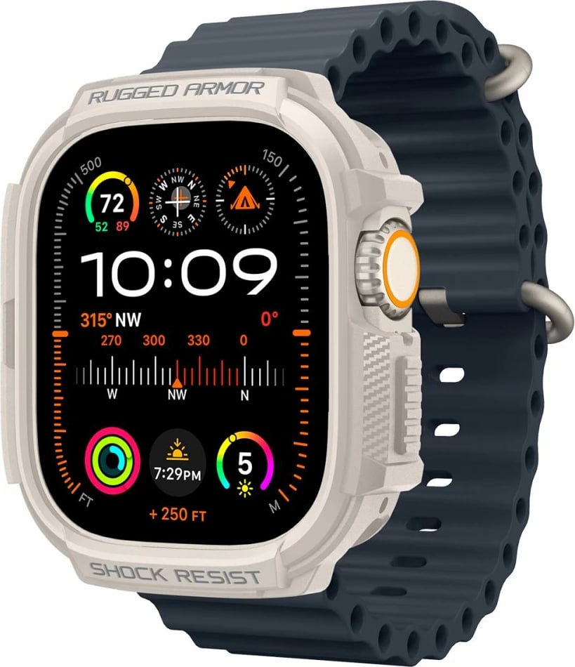 Mbështjellës Spigen Rugged Armor për Apple Watch Ultra 1/2 49mm, Bezhe