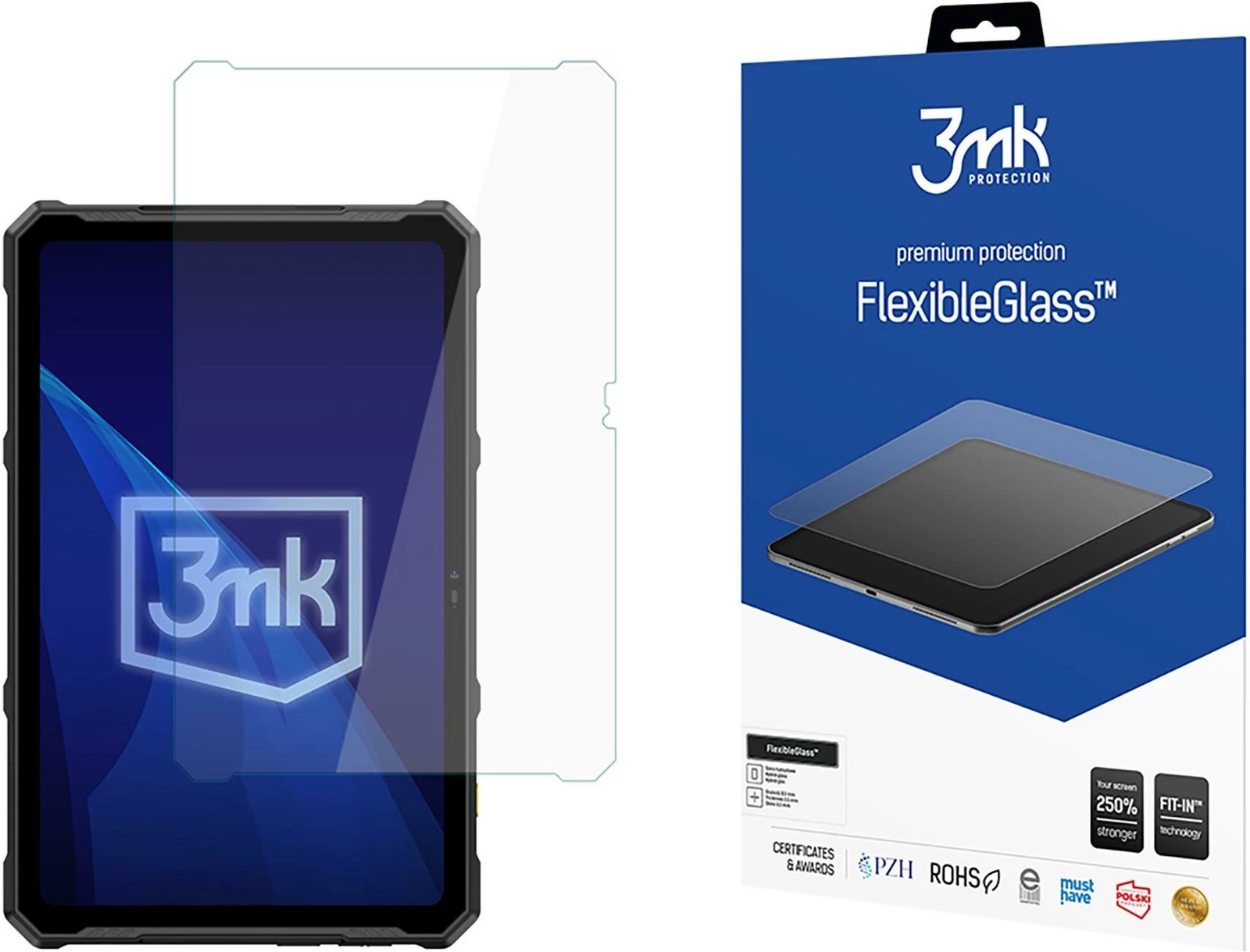 Xham mbrojtës hibrid 3mk FlexibleGlass për Ulefone Armor Pad 4 Ultra / Pad 4 Ultra Thermal, deri 13"