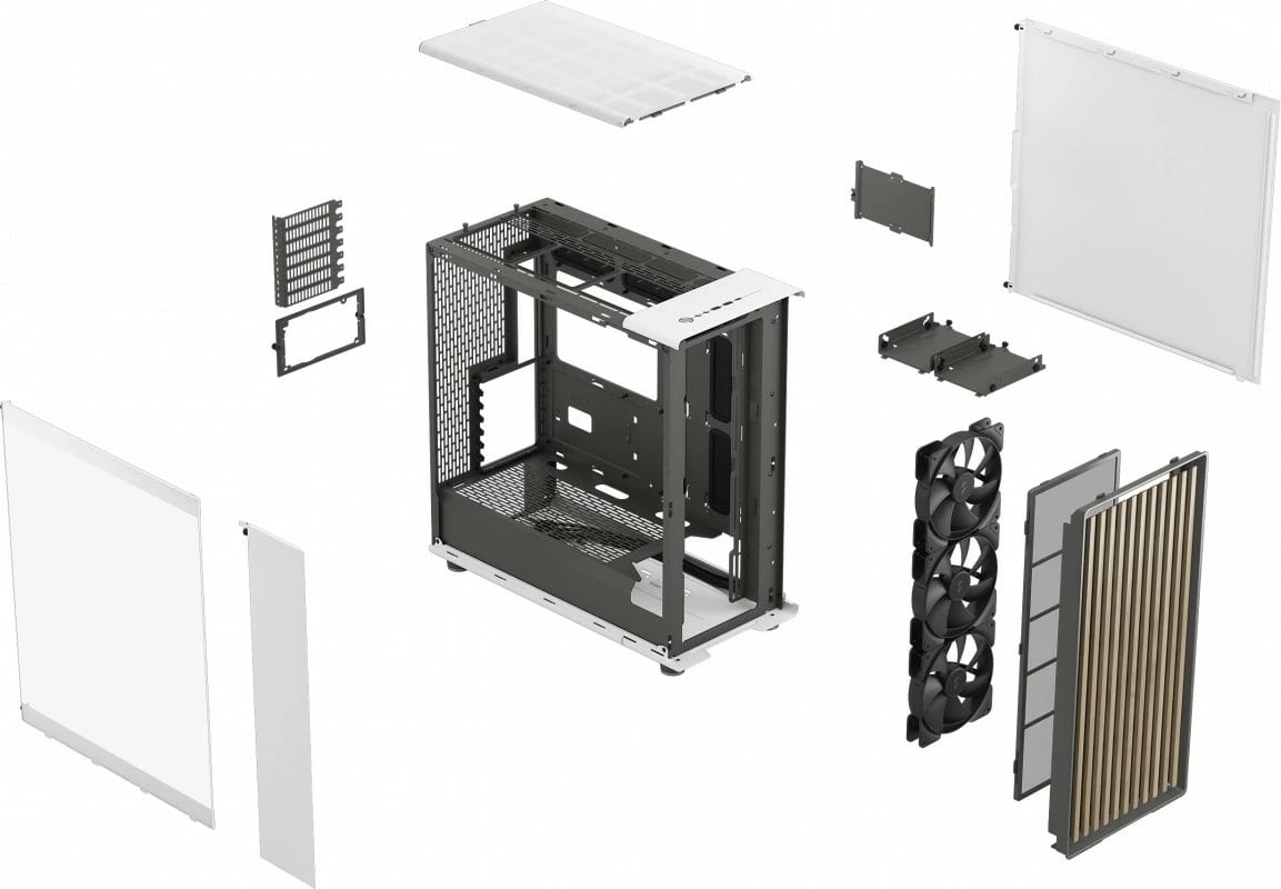 Kasë Fractal Design North XL Chalk White TG Clear, Midi Tower, e bardhë