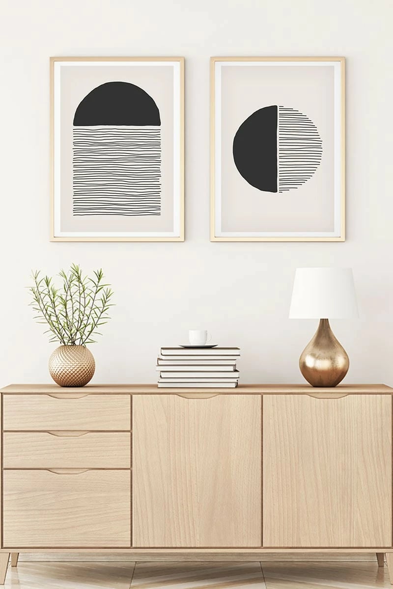 Pikturë dekorative me kornizë, MDF, 2 copë, Wallity, Huhu143, 20x30cm