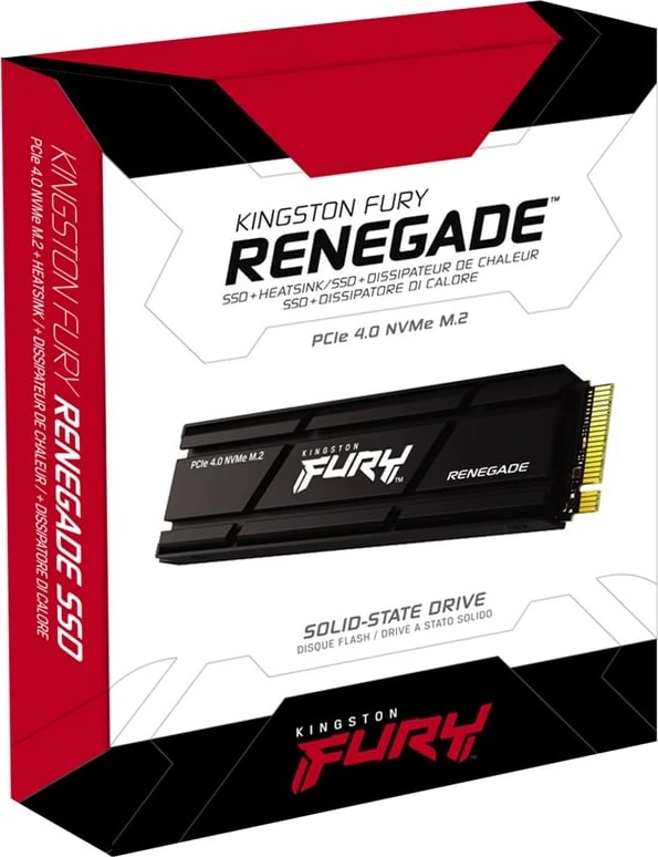 SSD Kingston FURY RENEGADE 1000GB, M.2, PCIe 4.0, me heatsink, i zi
