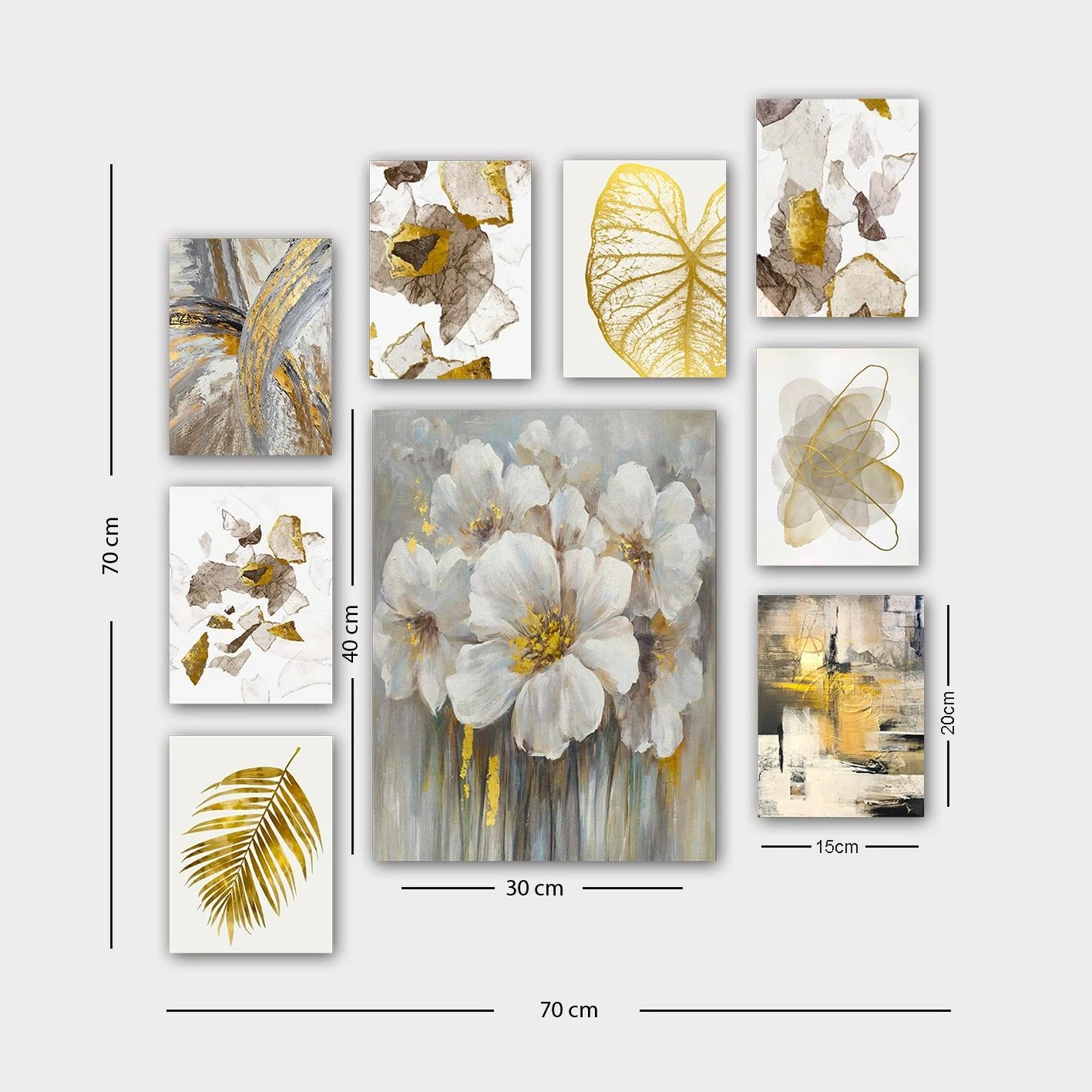 Set pikturash dekorative MDF, shumëngjyrëshe, 9 copë, Wallity, 9MDF04YS