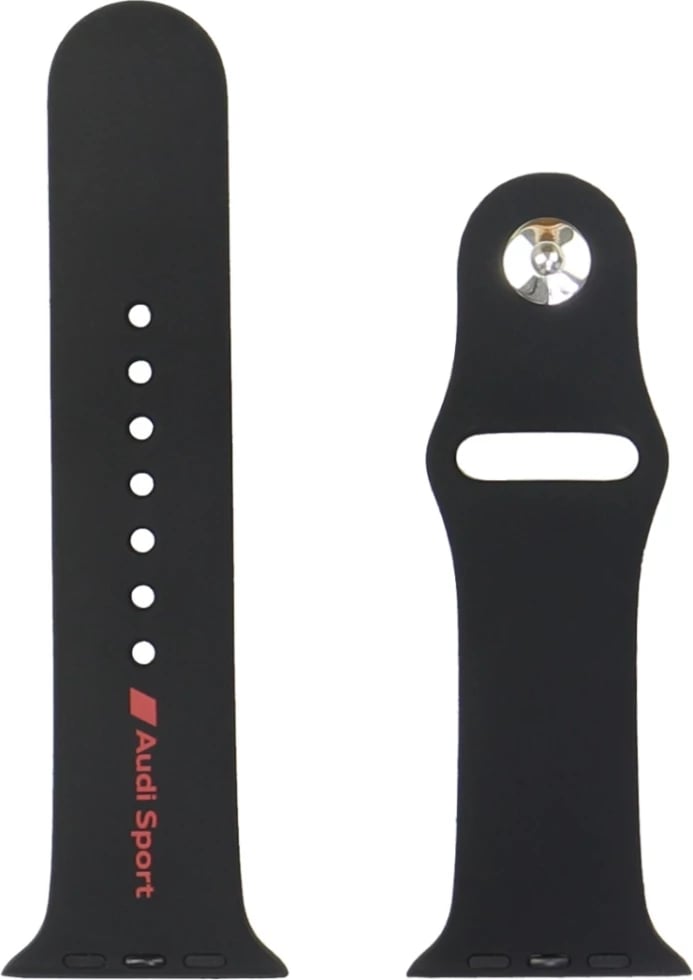 Rrip silikoni për smartwatch Audi Sport, për Apple Watch 44/45/46/49 mm, i zi