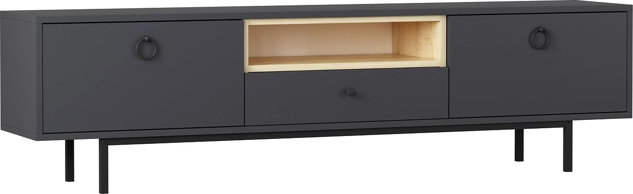 Komodë TV Skye Decor, ngjyrë natyrale-antracit