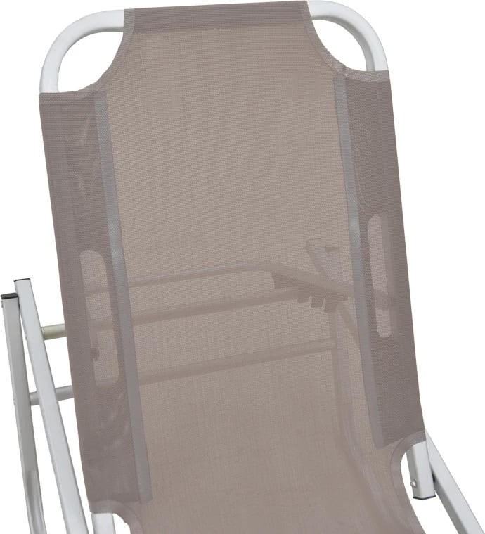 Shezlong Dessie alumini i grumbullueshëm tekstilene moka 56x188x30cm