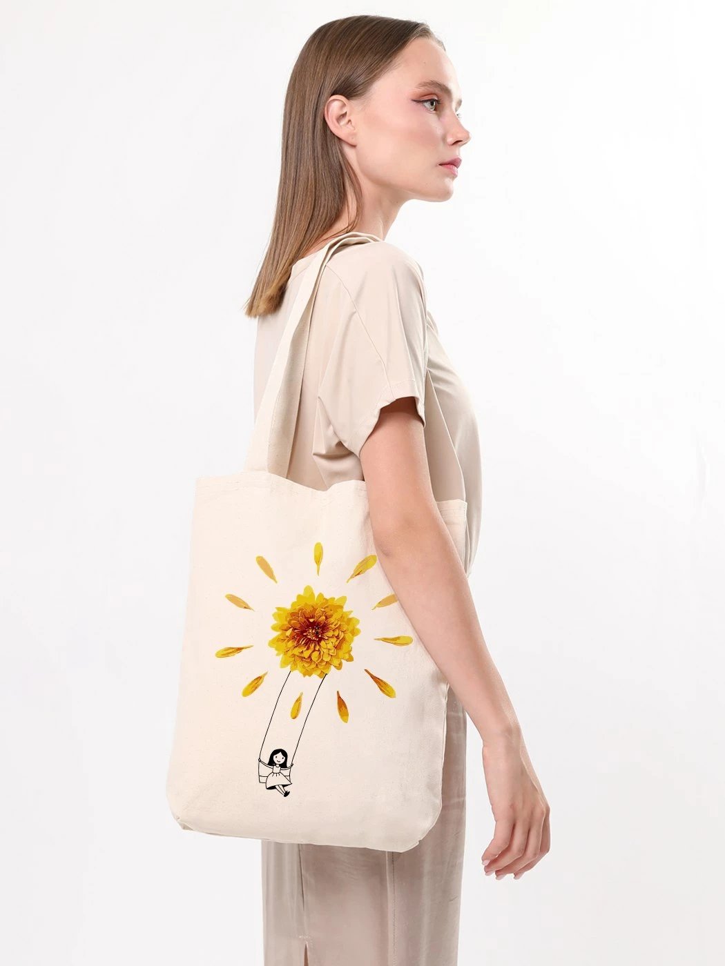 Tote bag Zoozie Bags, krem, 35x40x8cm