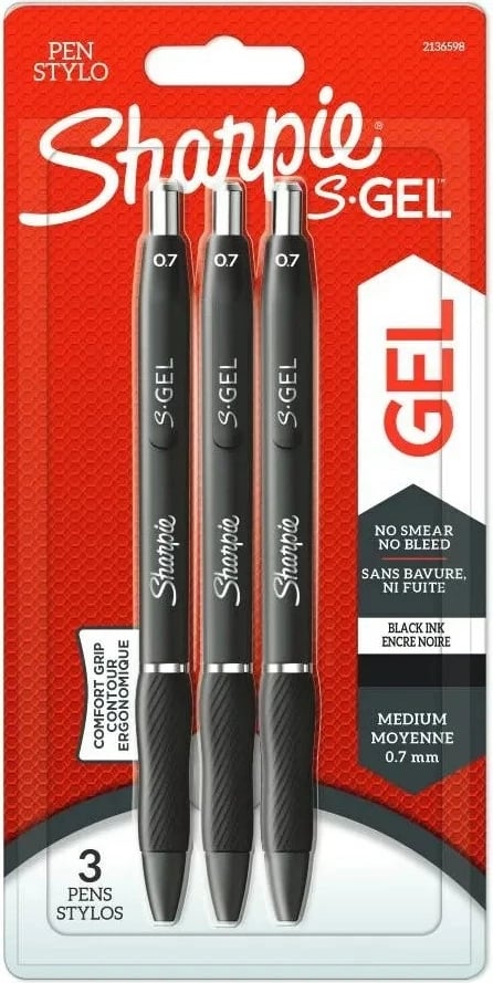 Stilolaps Sharpie S Gel, 3 copë, i zi