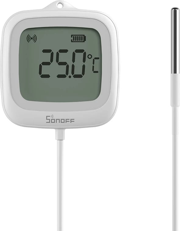 Sensor temperature Sonoff SNZB-02LD me sondë, i bardhë