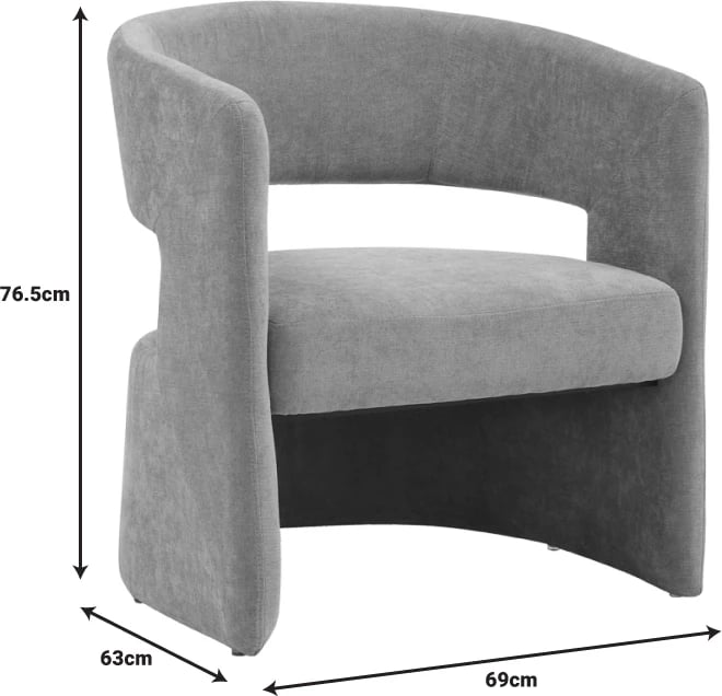 Karrige Leicy, pëlhurë, ngjyrë kafe, 69x63x76.5cm