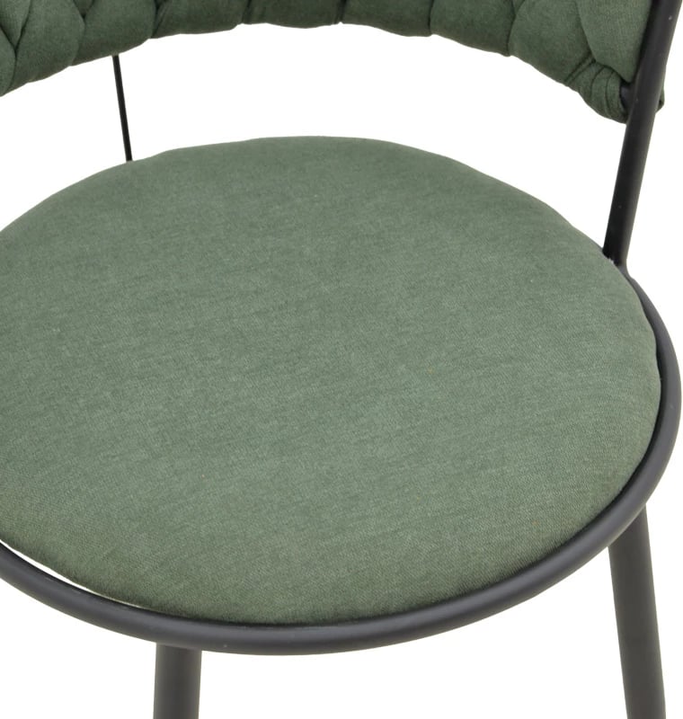 Set 2 ulëse Alkia I, stof chaki, këmbë metalike të zeza, 57x58.5x72cm