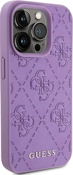 Mbështjellës Guess Leather 4G Stamped për iPhone 15 Pro Max, vjollcë Mbështjellës Guess Leather 4G Stamped për iPhone 15 Pro Max, vjollcë