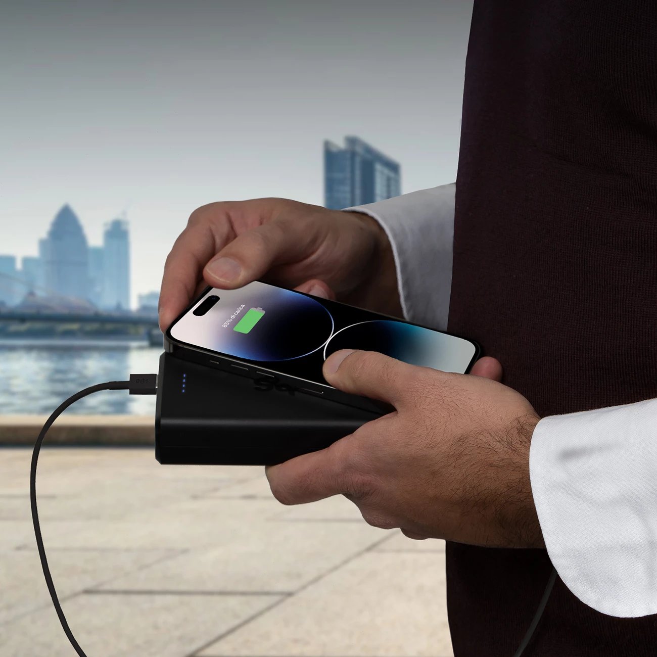 Power bank SBS 20,000 mAh, 2 USB, e zezë